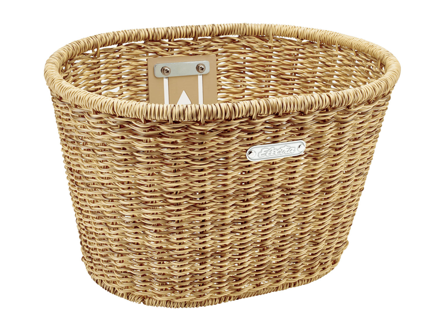Electra Plastic Woven Front Basket - Light Brown