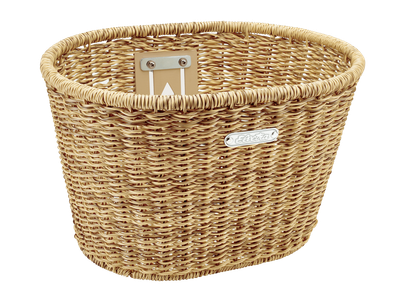 Electra Plastic Woven Front Basket - Light Brown
