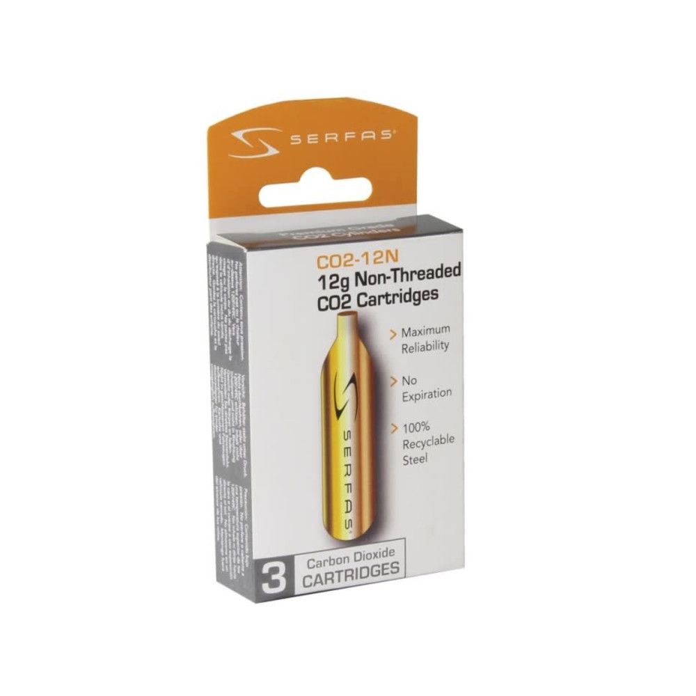 C02 Cartridges 12G Non-Threaded 3pk