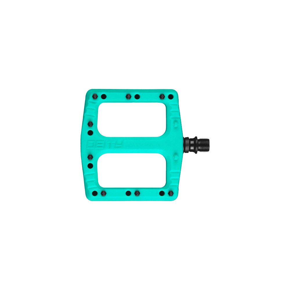 Deity Deftrap Platform Nylon Pedals - Mint w/Cr-Mo Spindle