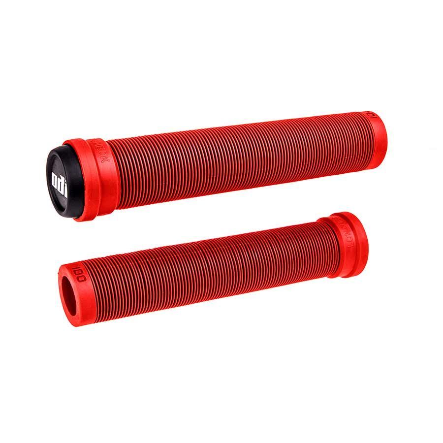 ODI Longneck SLX Grips - Bright Red (Flangeless / Soft)