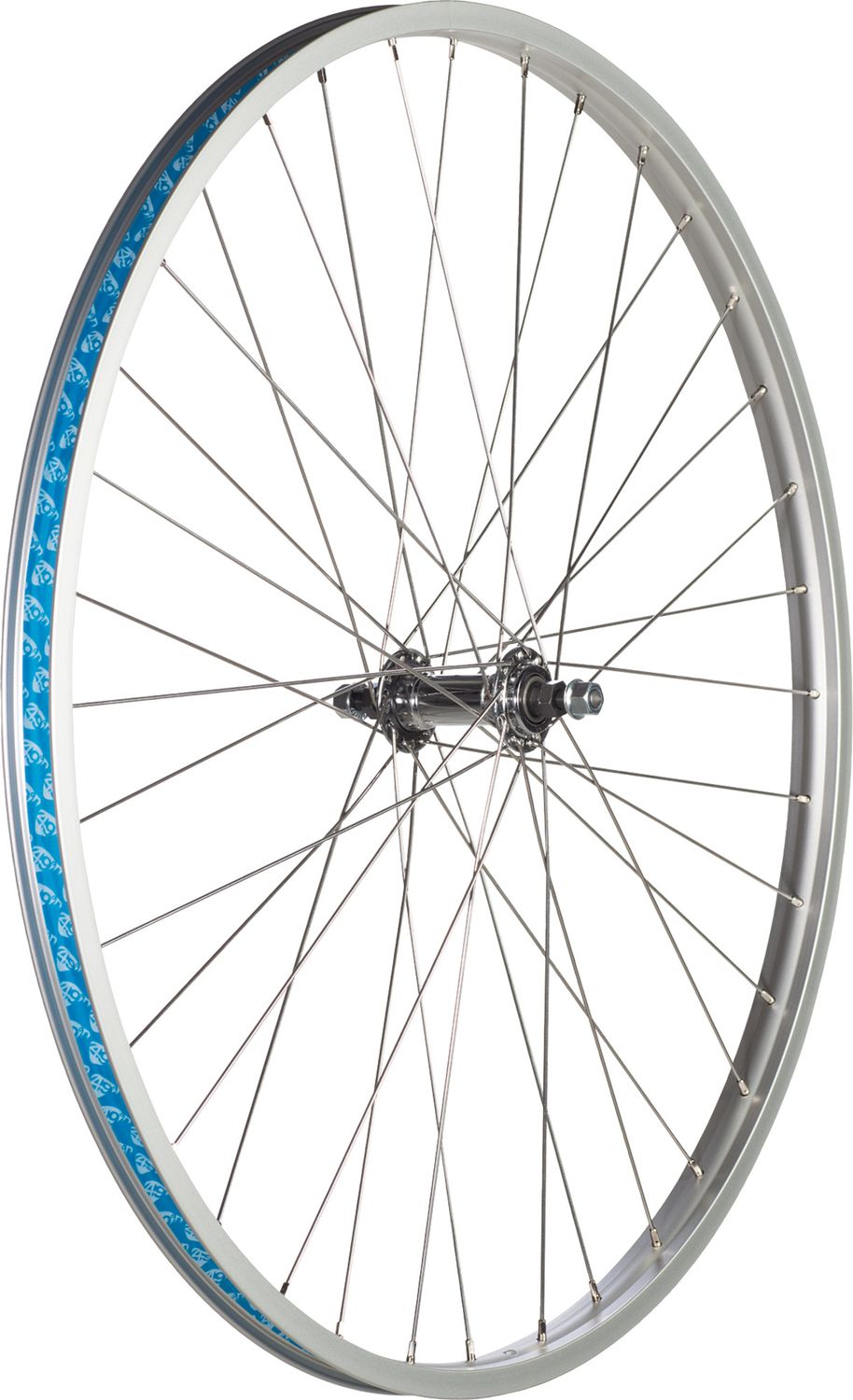 49N Front Road Rim Brake Nutted 26 X 1-3/8 Silver Wheel Solid Axle