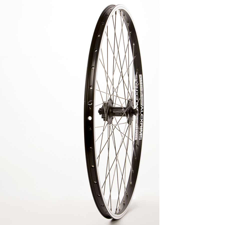 26&quot; Front Wheel Alex DM18 Black/ Shimano HB-M475, Wheel,  Rim and Disc IS 6-bolt