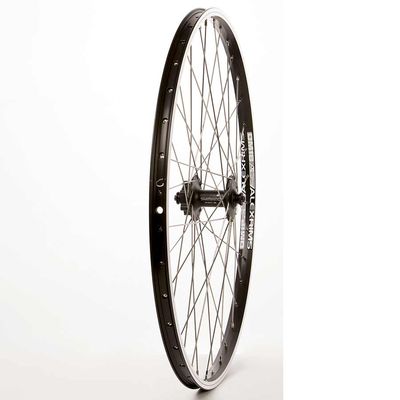 26&quot; Front Wheel Alex DM18 Black/ Shimano HB-M475, Wheel,  Rim and Disc IS 6-bolt