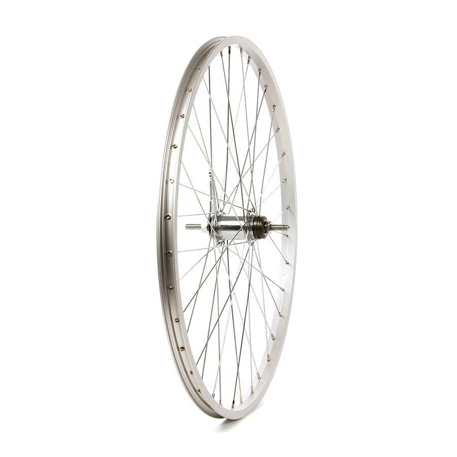 Wheel Shop, Alex C1000 Silver/ CF-E10 Coaster 18T, Wheel, Rear, 26&#39;&#39; / 559, Holes: 36, Bolt-on, 110mm, Coaster