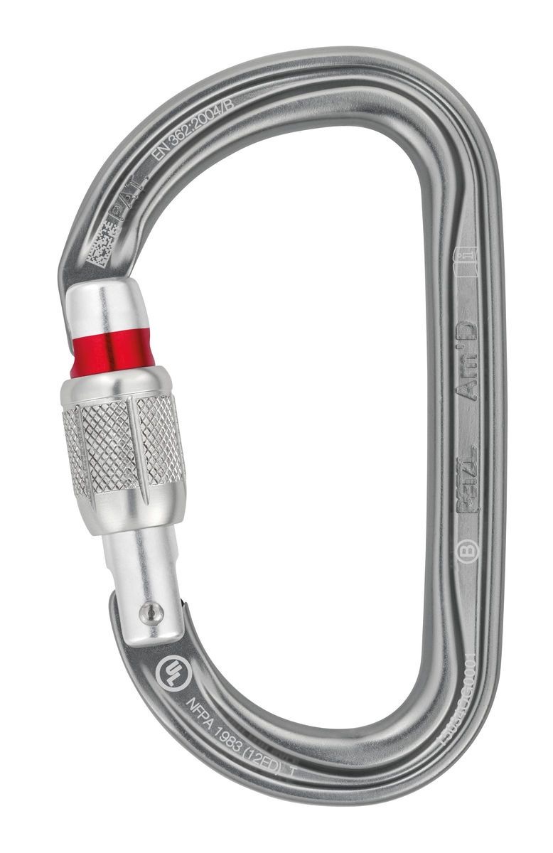 Petzl - Am'D - Gray - Climbing Carabiner, Lock: Screw-Lock
