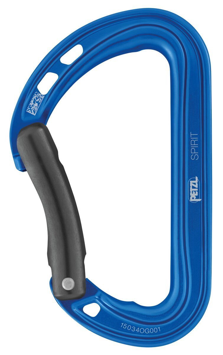Petzl - Spirit - Bent - Climbing Carabiner, Color: Blue