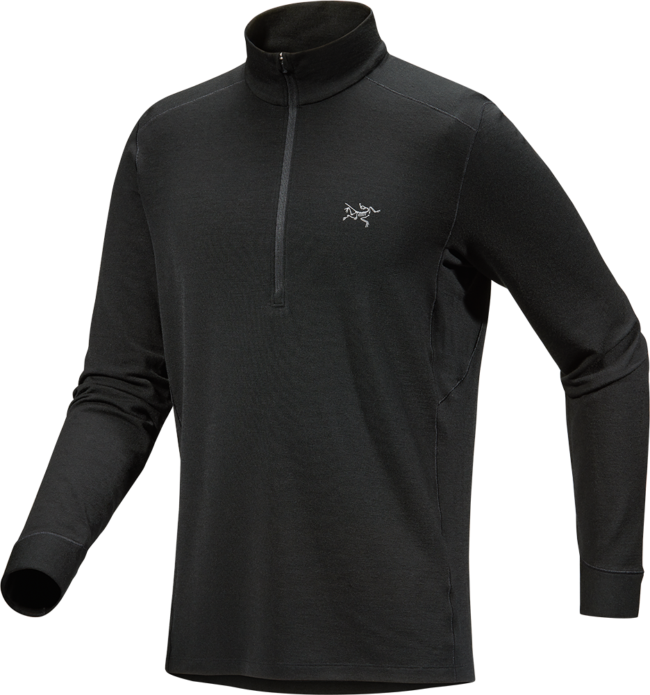 Arc&#39;teryx - Rho Merino Wool Zip Neck M - Black - Men&#39;s Base Layer
