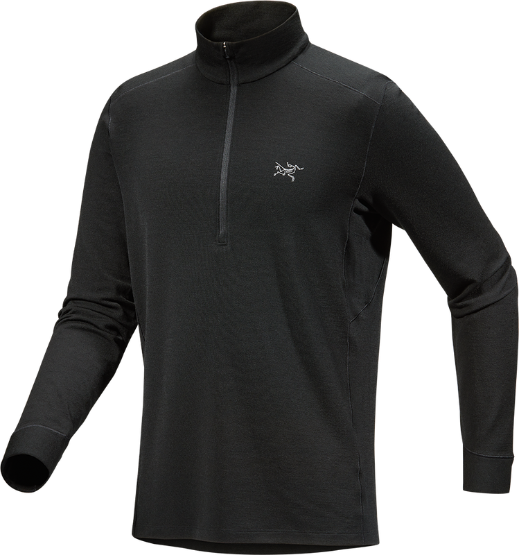 Arc&#39;teryx - Rho Merino Wool Zip Neck M - Black - Men&#39;s Base Layer