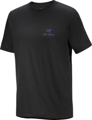 Arc&#39;teryx - Kragg SL Cotton Bird Word SS M - Black/Electra - Men&#39;s T-Shirt