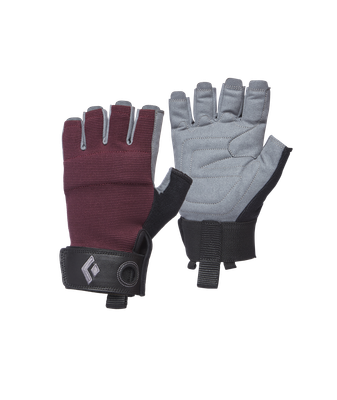 Black Diamond - W&#39;s Crag Half-Finger Gloves - Bordeaux - Climbing Gloves