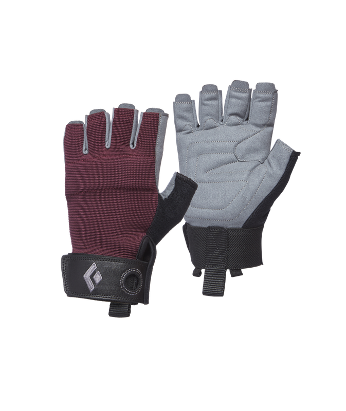 Black Diamond - W&#39;s Crag Half-Finger Gloves - Bordeaux - Climbing Gloves