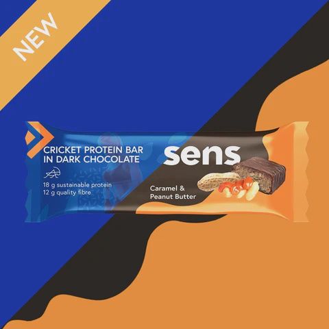 Sens - Cricket Protein Bar In Dark Chocolate - Caramel &amp; Peanut Butter - 60 g