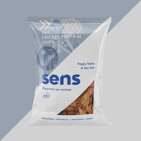 Sens - Cricket Protein Chips - Poppy Seeds &amp; Sea Salt - 80 g