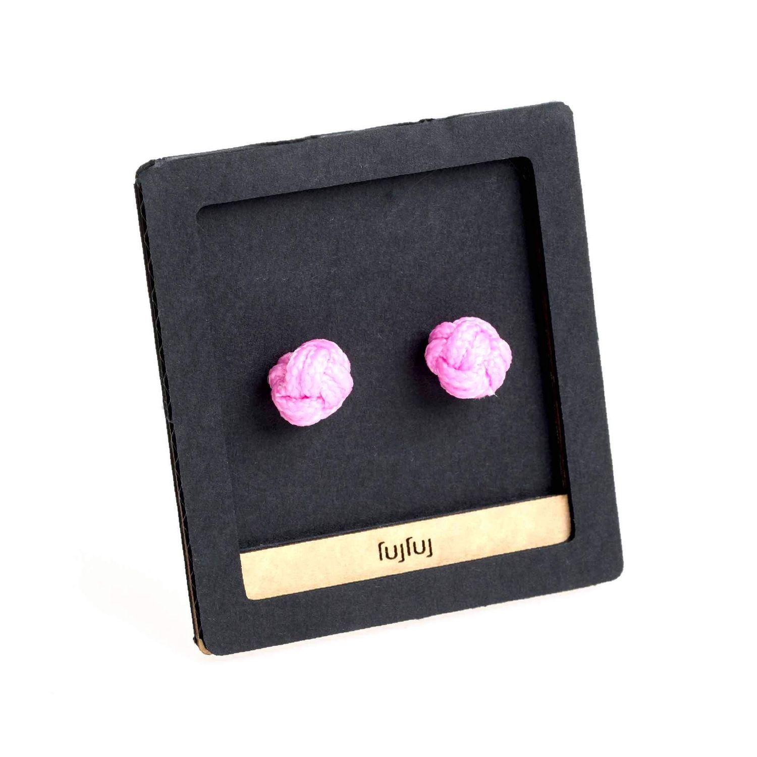Fujfuj - KNOT Earrings, Colour: Pink