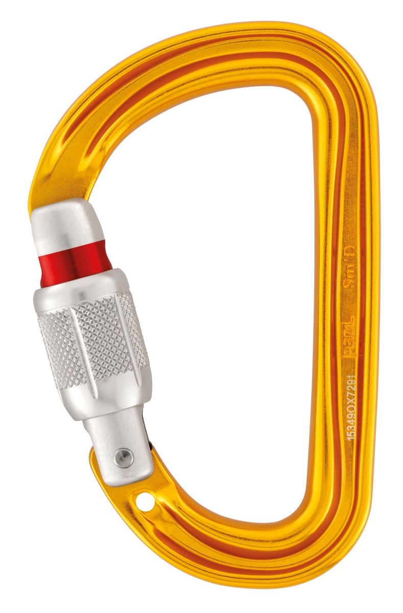 Petzl - Sm'D - Yellow - Climbing Carabiner, Lock: Screw-Lock
