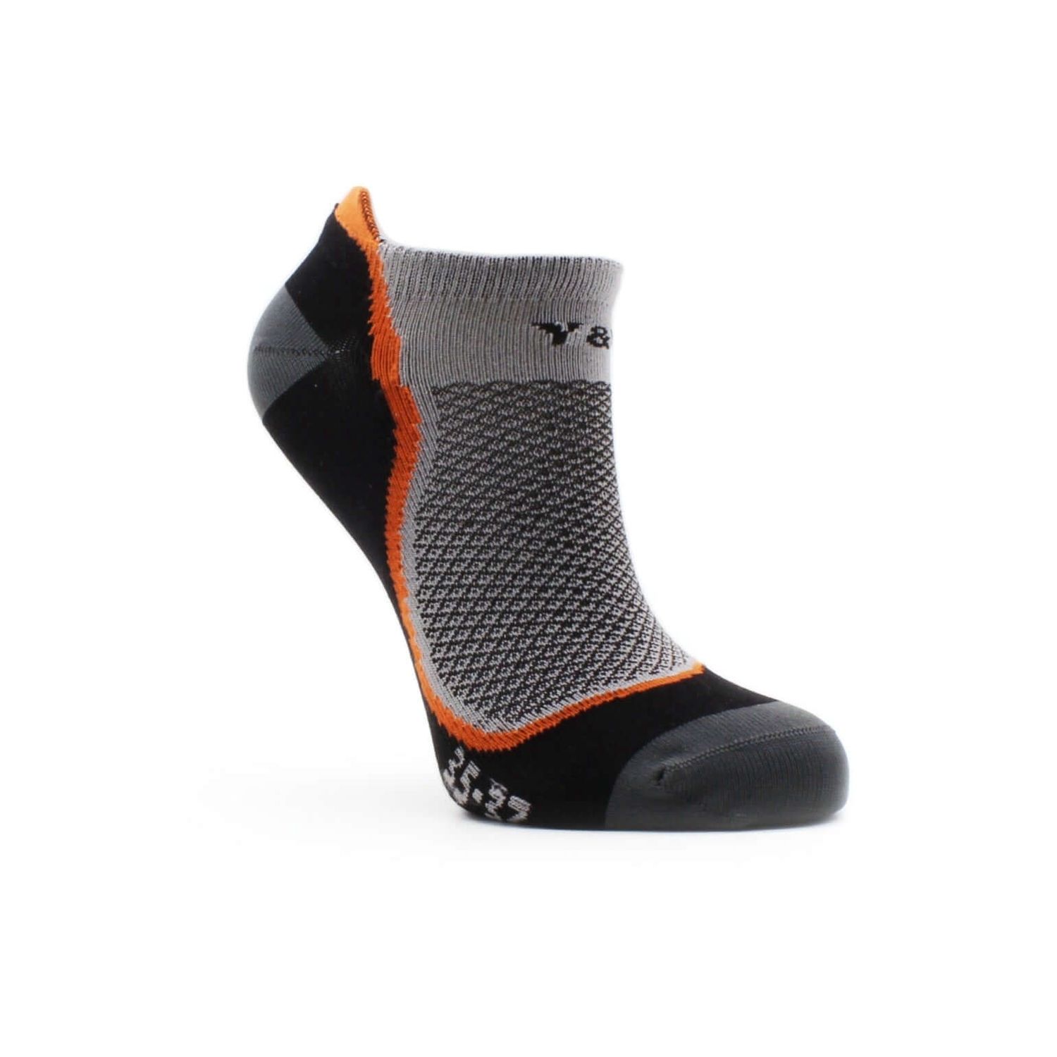 YY Vertical - Socks - Grey/Orange, Size: EU 35-37