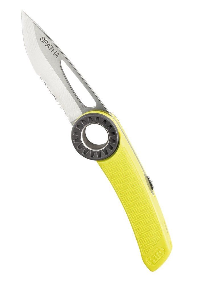 Petzl - Spatha - Knife with Carabiner Hole, Color: Yellow