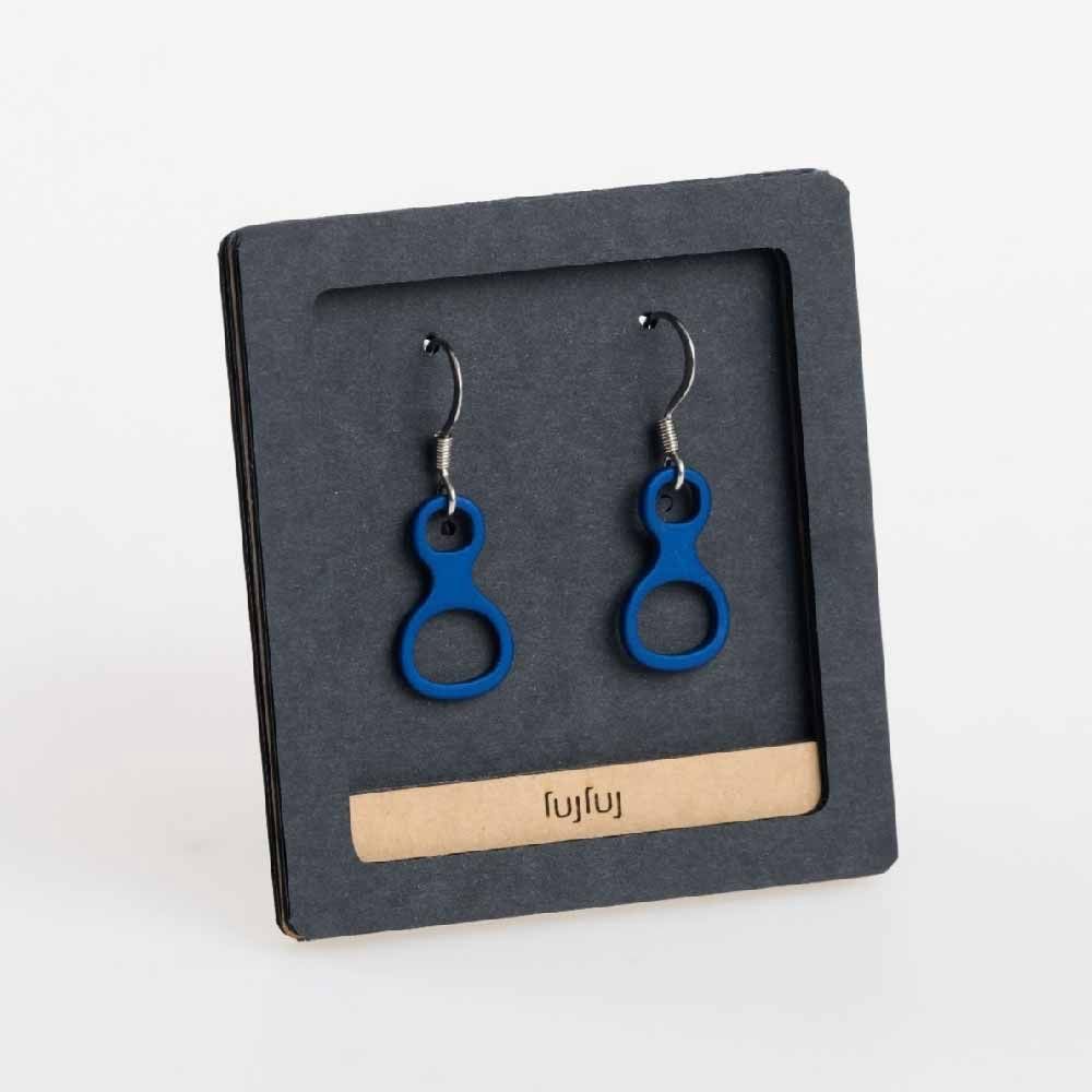Fujfuj - Figure 8 Earrings, Colour: Blue
