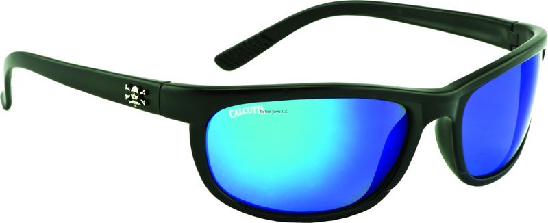 Calcutta Norton Sunglasses Matte Black Frame With Blue Mirror Lens