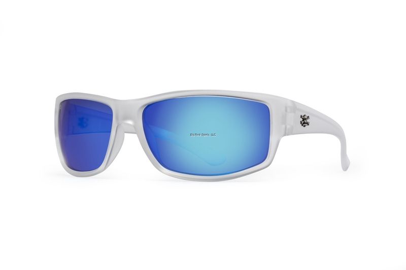 Calcutta Arena Sunglasses Crystal Frame With Blue Mirror Lens