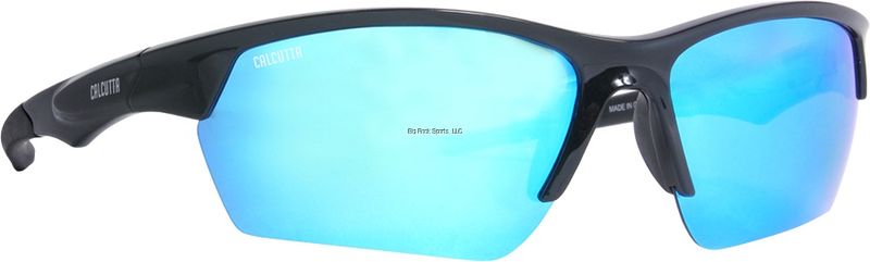 Calcutta Balos Sunglasses Shiny Black Frame With Blue Mirror Lens