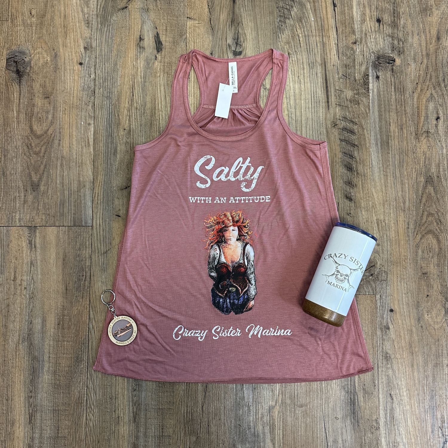 Crazy Sister Salty With An Attitude Tank, Color: Mauve, Size: Small