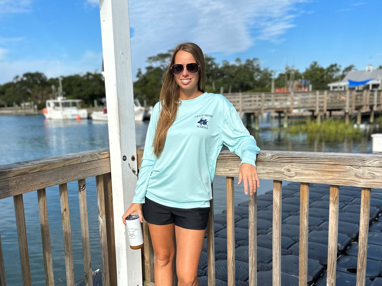 CREW Moisture Wicking UPF 30+ Long Sleeve Tee, Color: Seafrost, Size: Small
