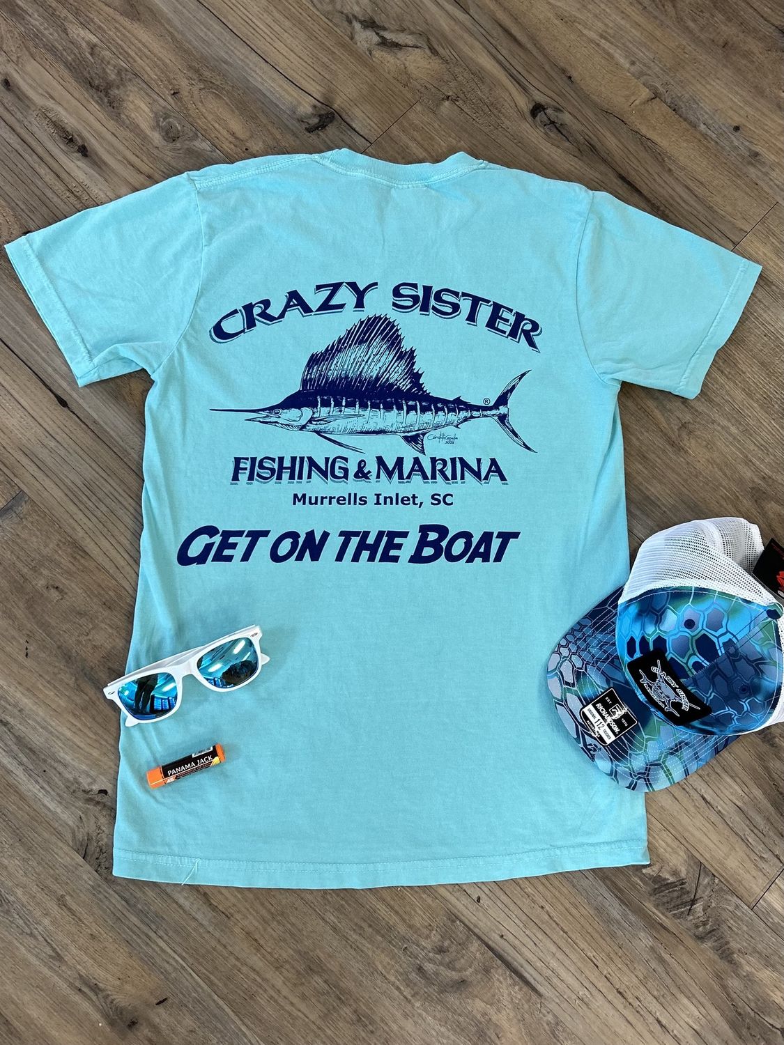 Get on the Boat Sailfish Short Sleeve Tee, Size: Small