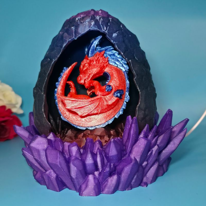 💎 Funkelträumer – Kristall-Drachen-Ei mit Baby-Drache