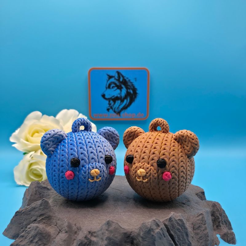 🧸 Teddy-Kopf Ornament – Häkelzauber zum Aufhängen