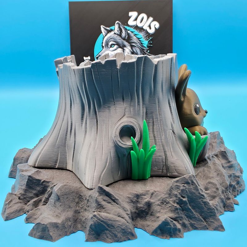 Baumstumpf Schale mit Hase 🐰🌿