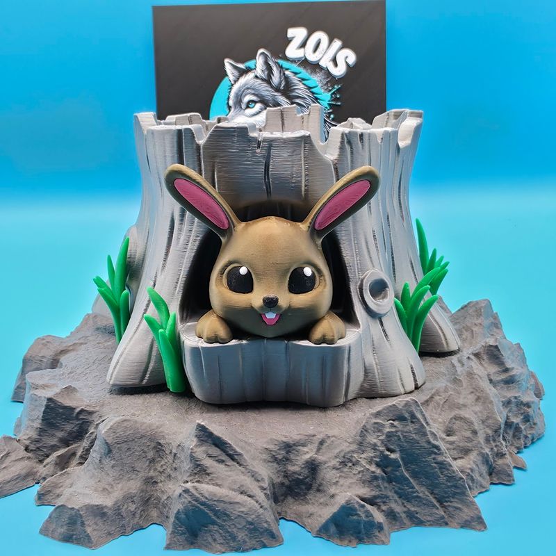 Baumstumpf Schale mit Hase 🐰🌿