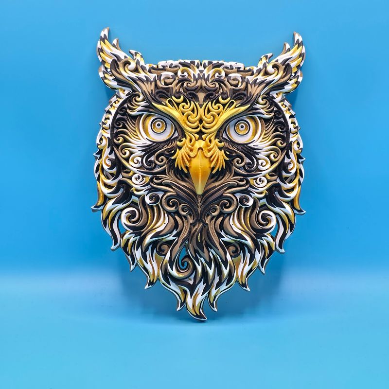 🦉✨ Eulen Wanddeko – Mehrfarbiges Relief ✨🦉