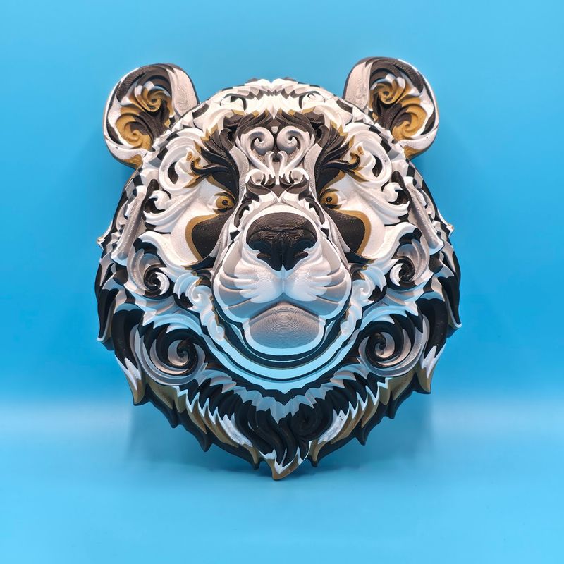 🐼✨ Panda Wanddeko – Mehrfarbiges Relief ✨🐼