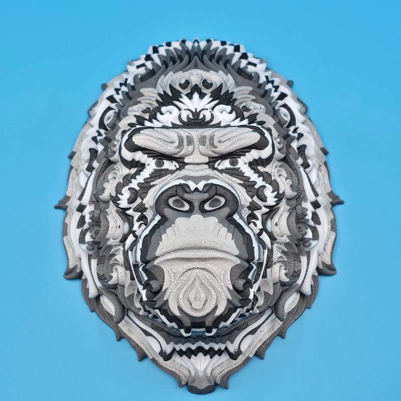 🦍✨ Gorilla Wanddeko – Mehrfarbiges Relief ✨🦍