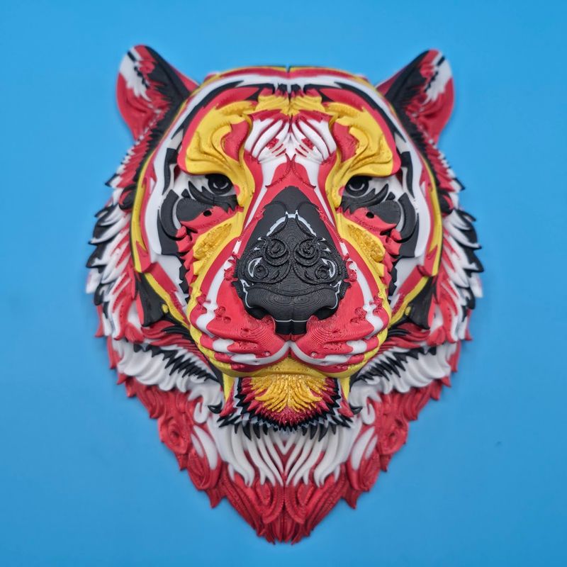Tiger Wanddeko Mehrfarbiges Relief 🐯