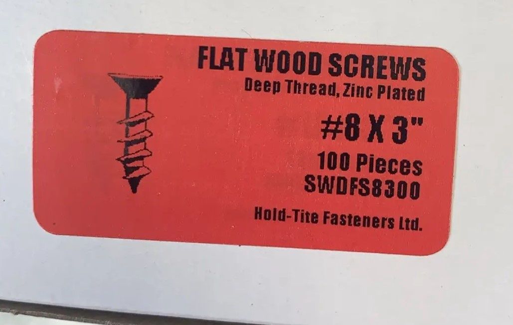 FLAT WOOD SCREWS 8 X 3