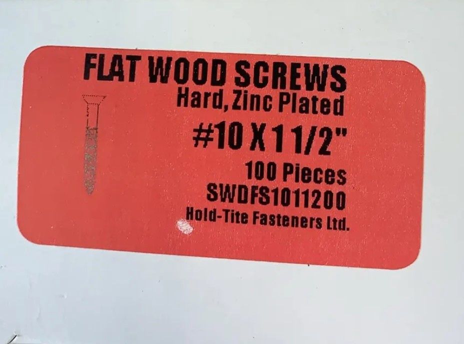 FLAT WOOD SCREWS 10 X 1 1/2