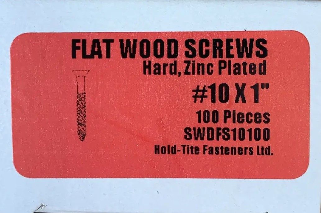 FLAT WOOD SCREWS 10 X 1