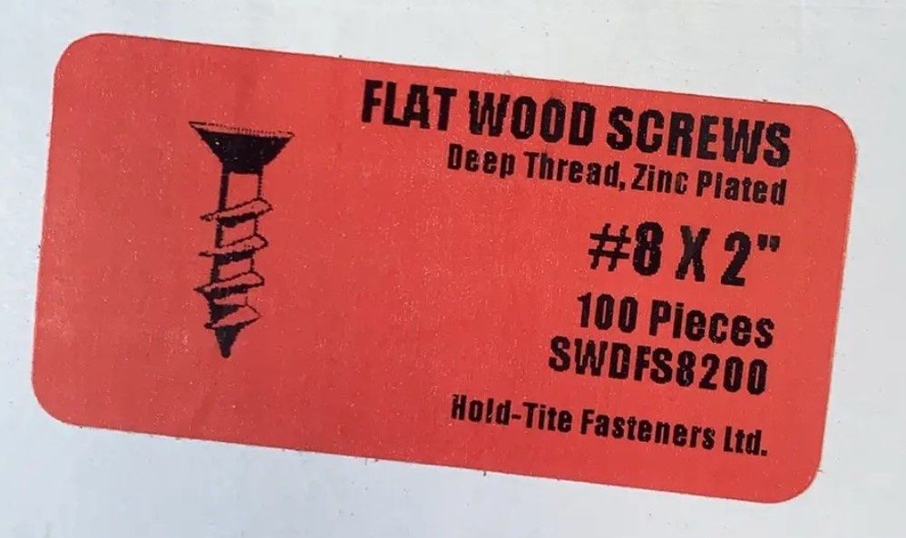 FLAT WOOD SCREWS 8 X 2