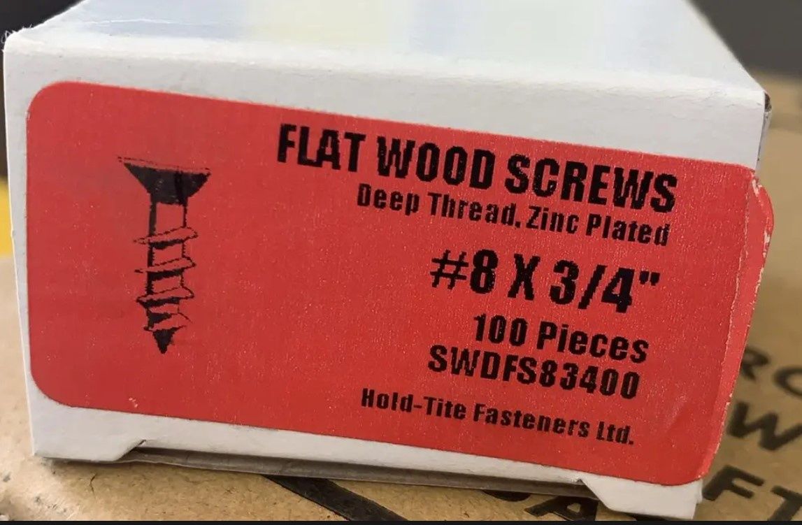 FLAT WOOD SCREWS 8 X 3/4