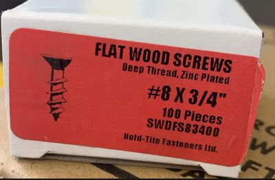 FLAT WOOD SCREWS 8 X 3/4