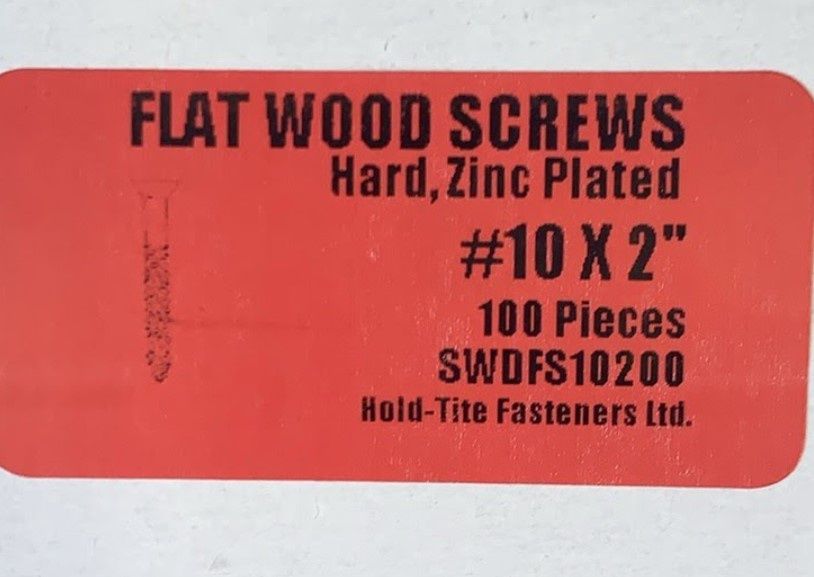 FLAT WOOD SCREWS 10 X 2