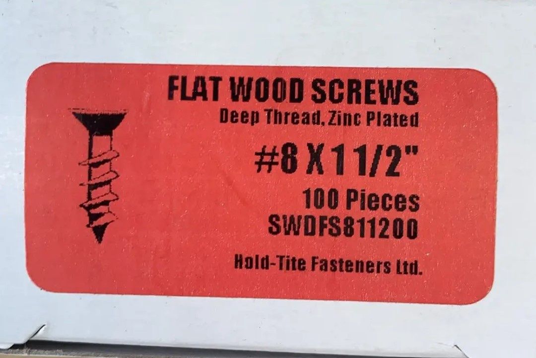 FLAT WOOD SCREWS 8 X 1 1/2