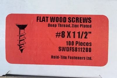 FLAT WOOD SCREWS 8 X 1 1/2