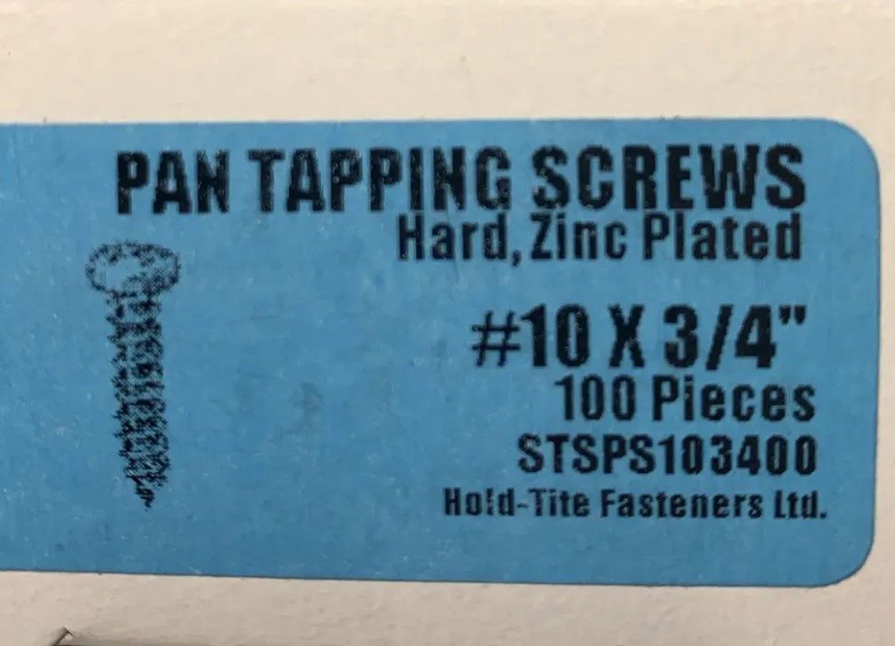 PAN TAPPING SCREWS 10 X 3/4