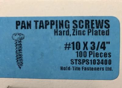 PAN TAPPING SCREWS 10 X 3/4
