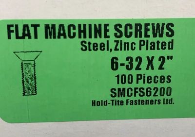 FLAT MACHINE SCREWS 6-32 X 2