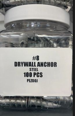 DRYWALL ANCHOR STEEL #8 (100 PER JAR)